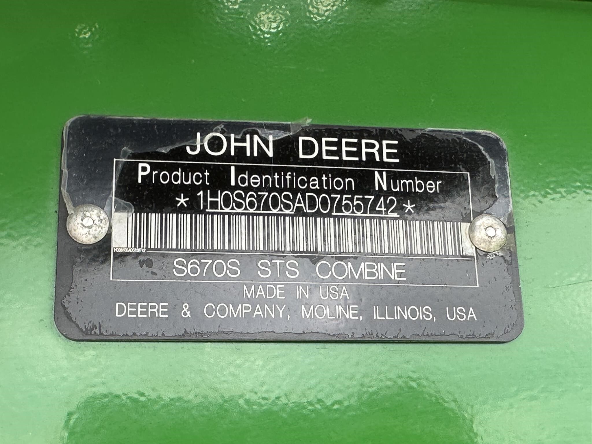 2013 John Deere S670 Combine