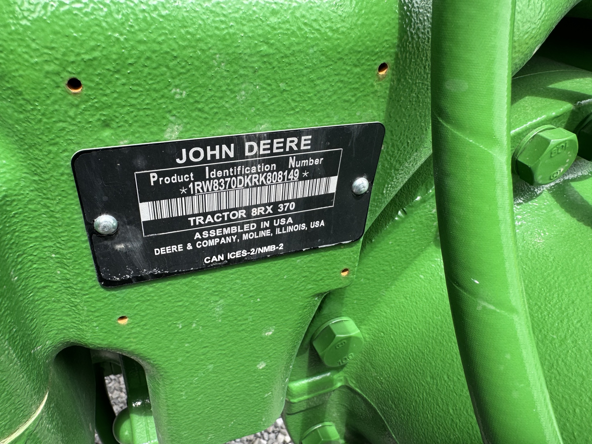 2024 John Deere 8RX 370 Tractor