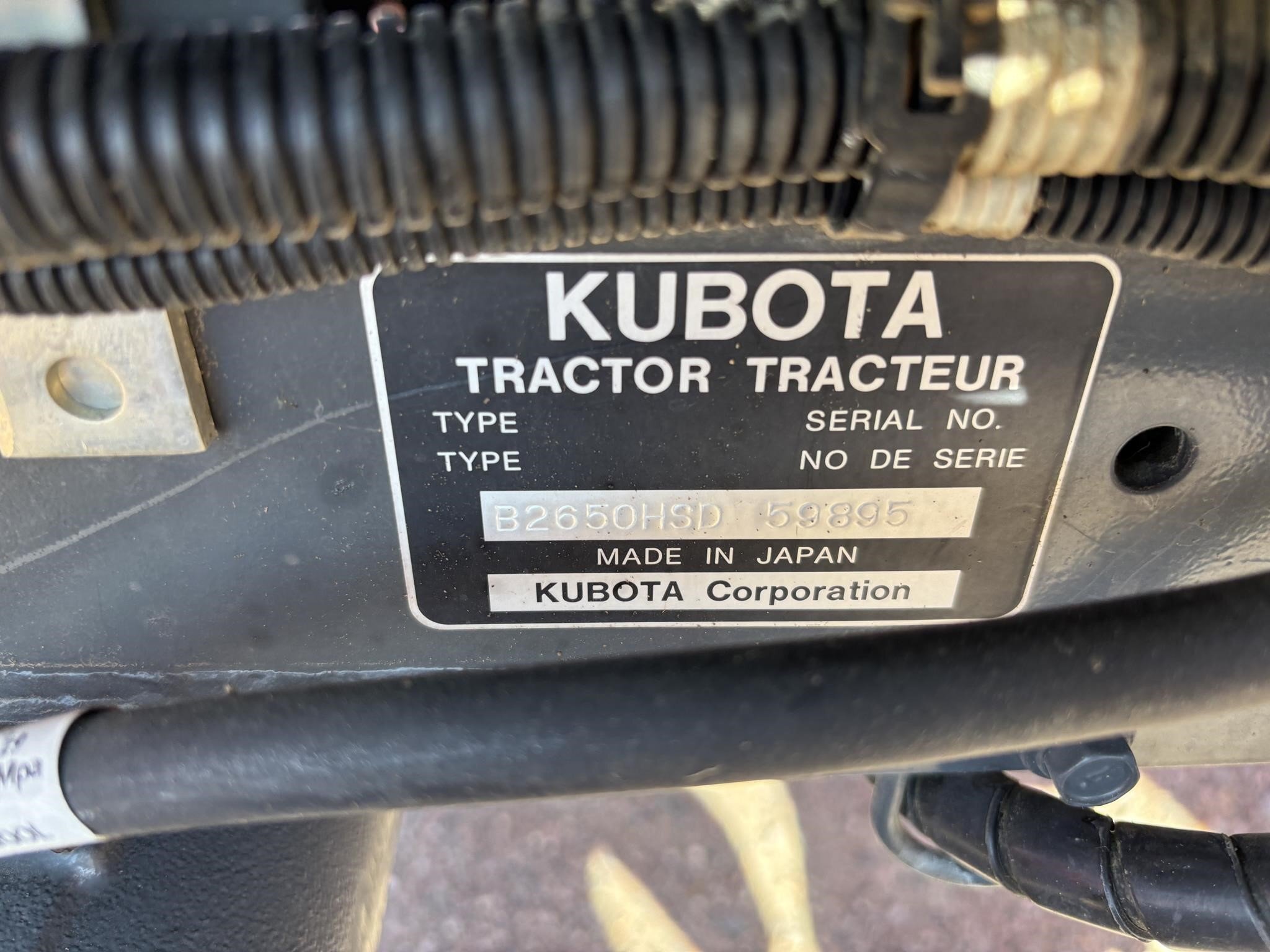 2016 Kubota B2650 Tractor