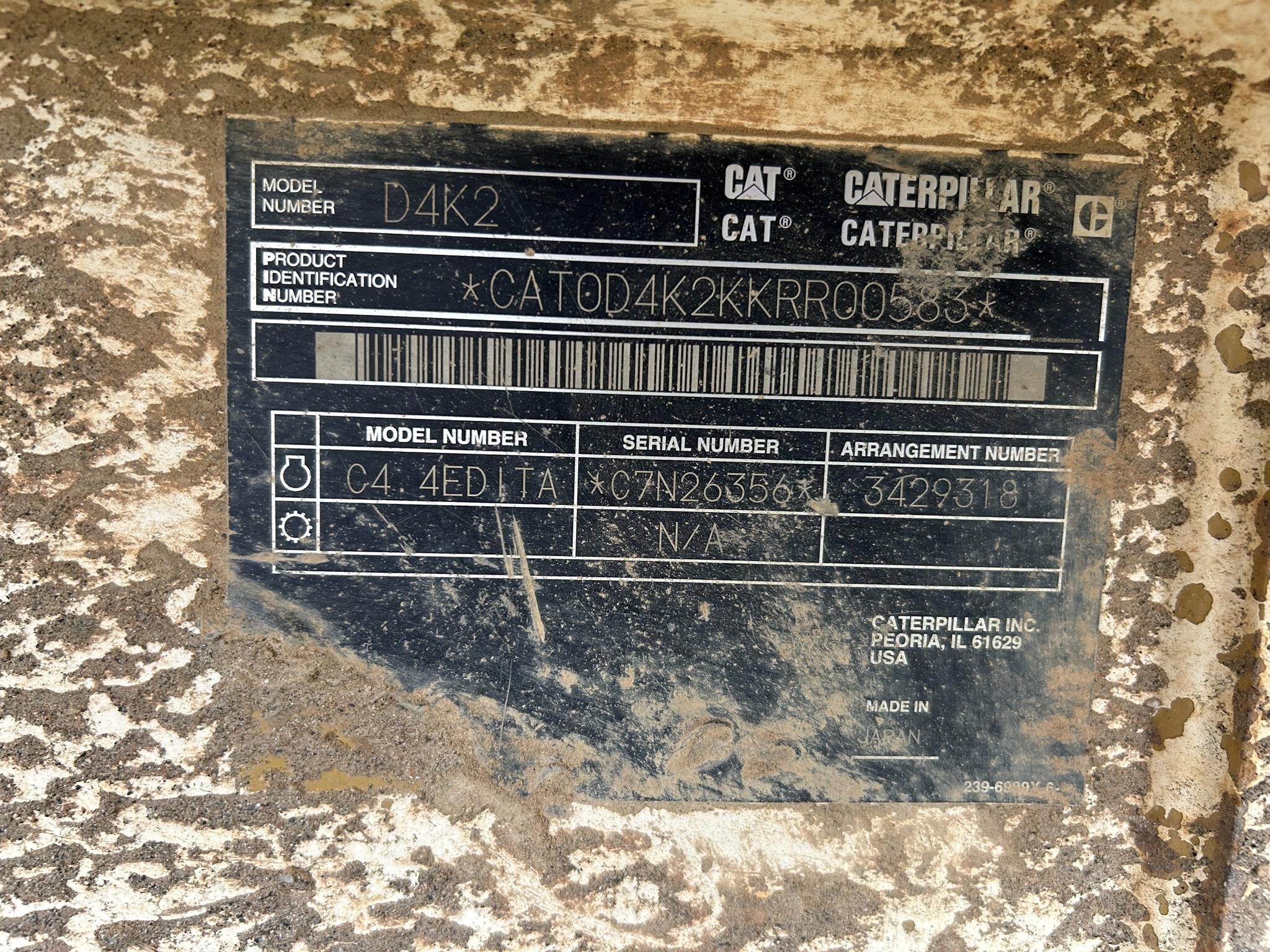 2015 Caterpillar D4K2 LGP Dozer