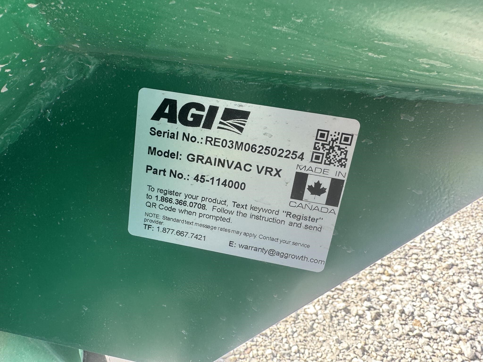 2025 AGI VRX Grain Vac