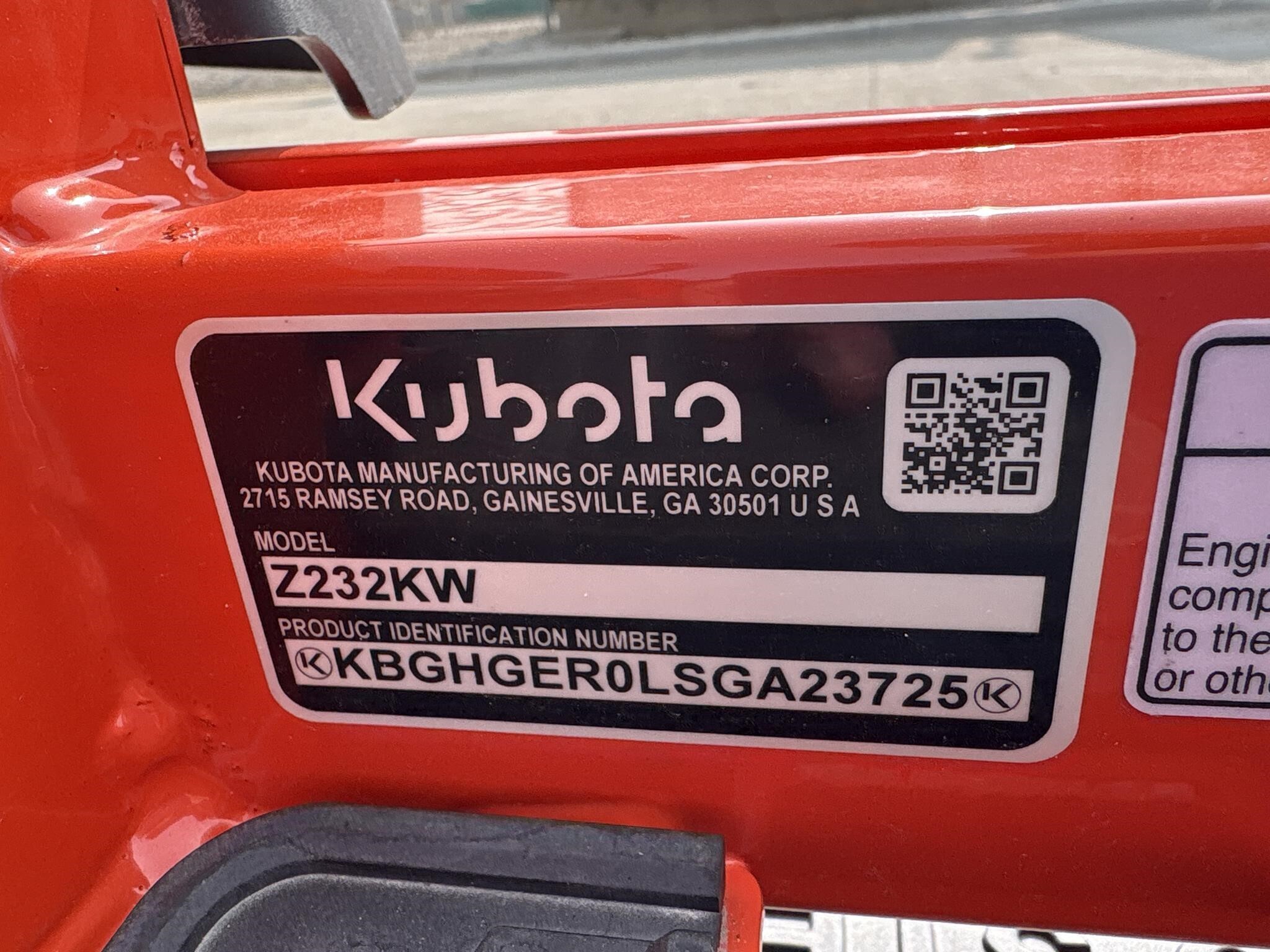  Kubota Z232 Lawn Mower