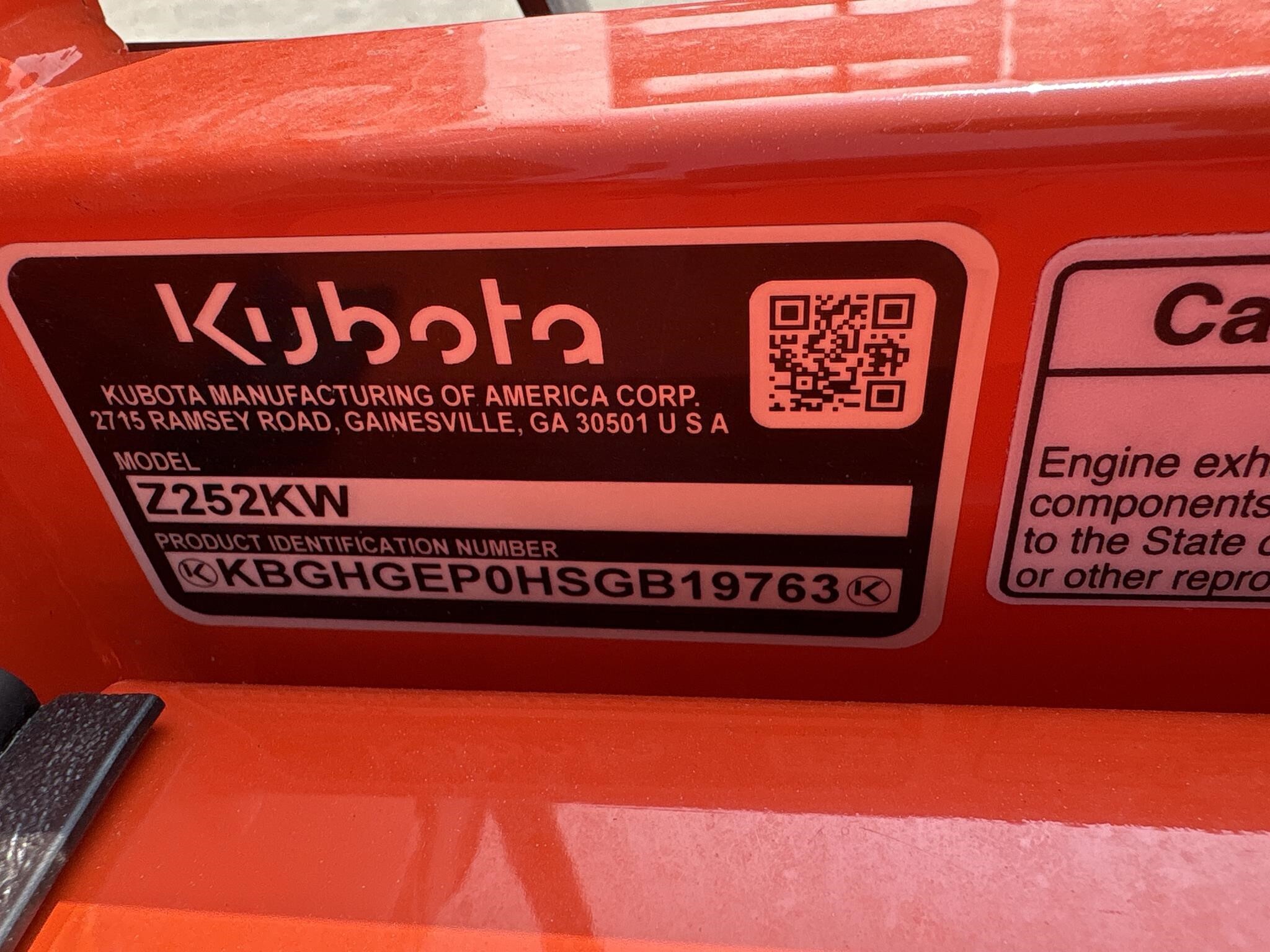  Kubota Z252 Lawn Mower