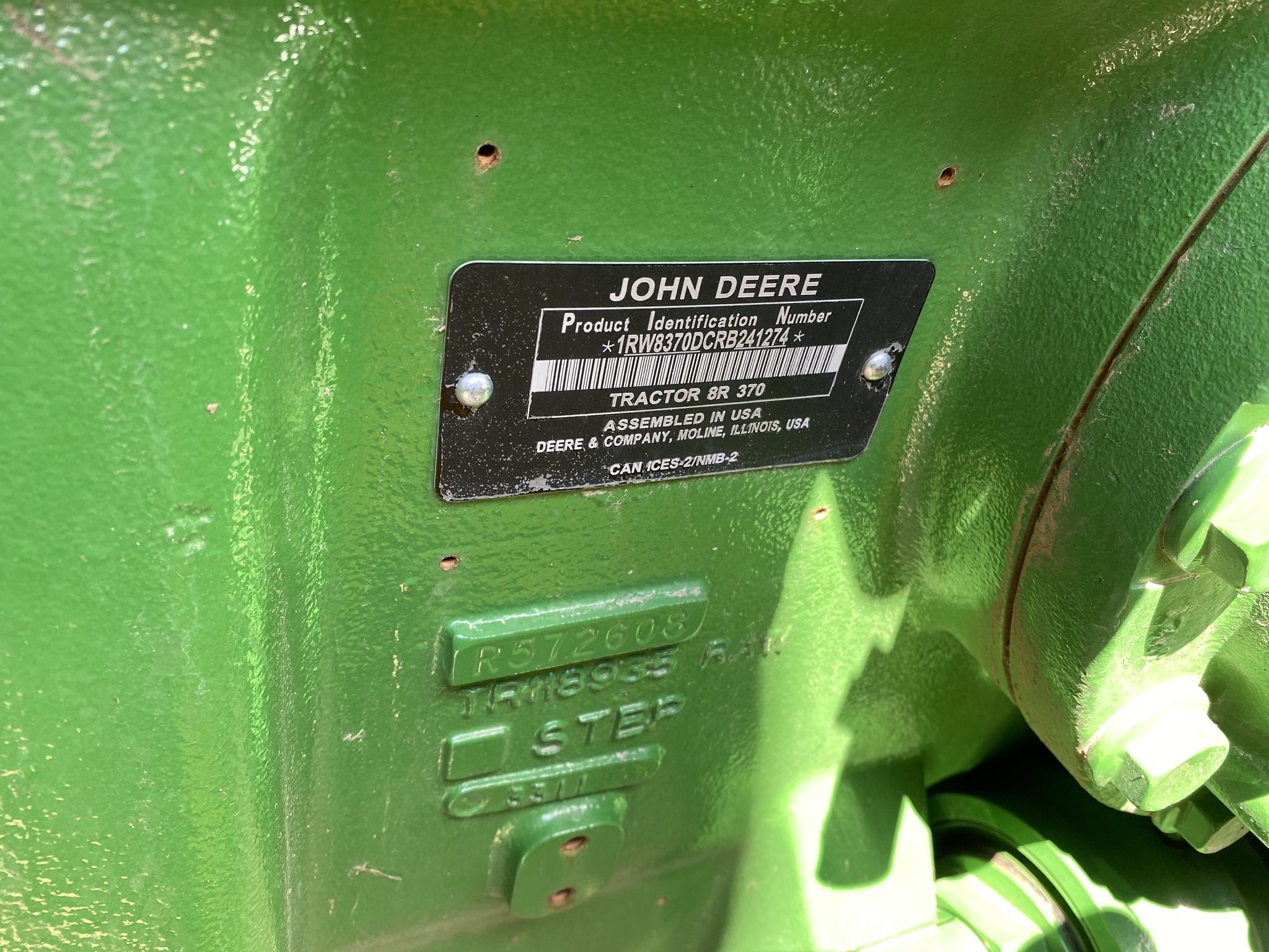 2024 John Deere 8R 370 Tractor