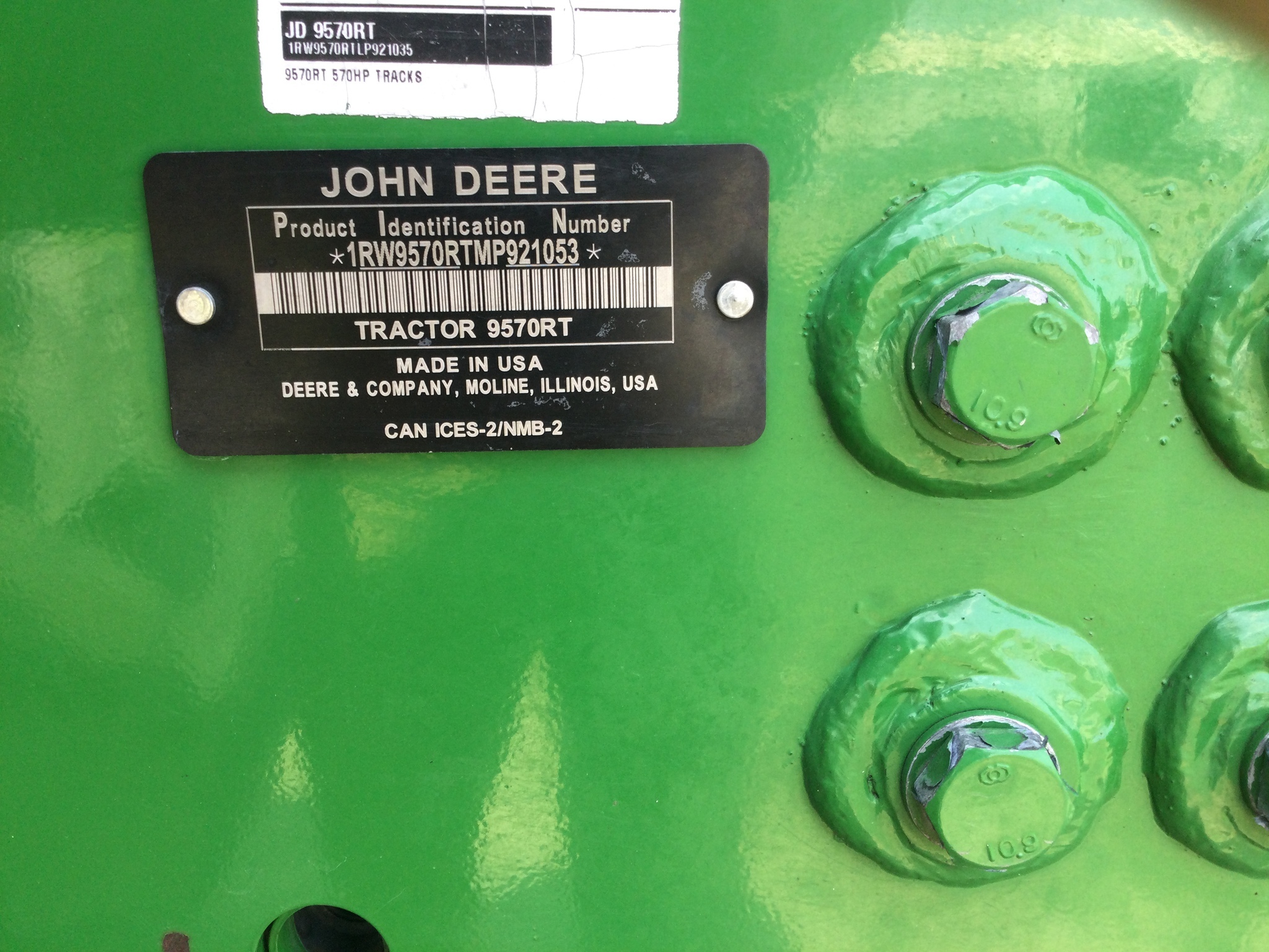 2021 John Deere 9570RT Tractor