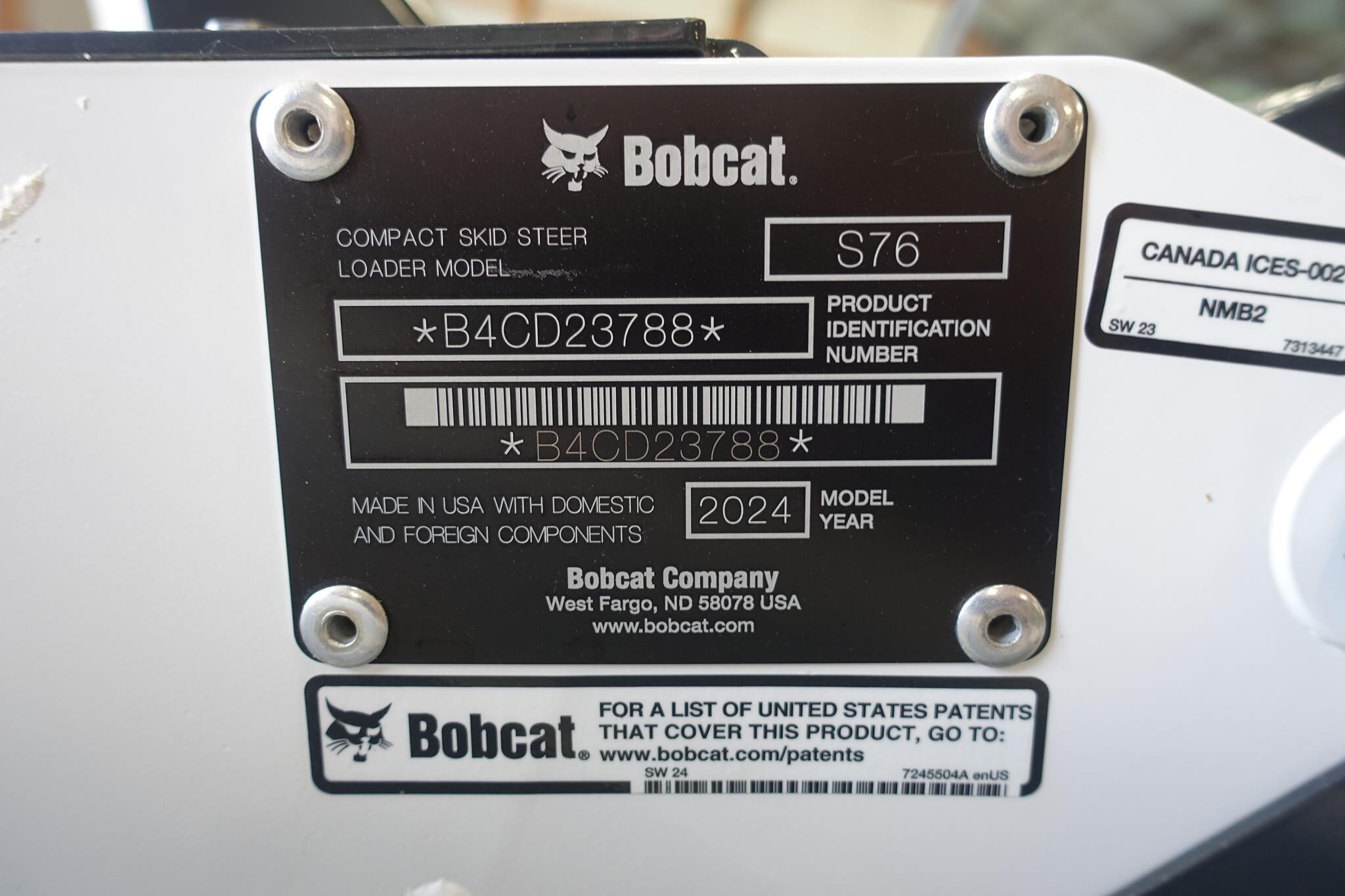 2024 Bobcat S76 Skid Steer