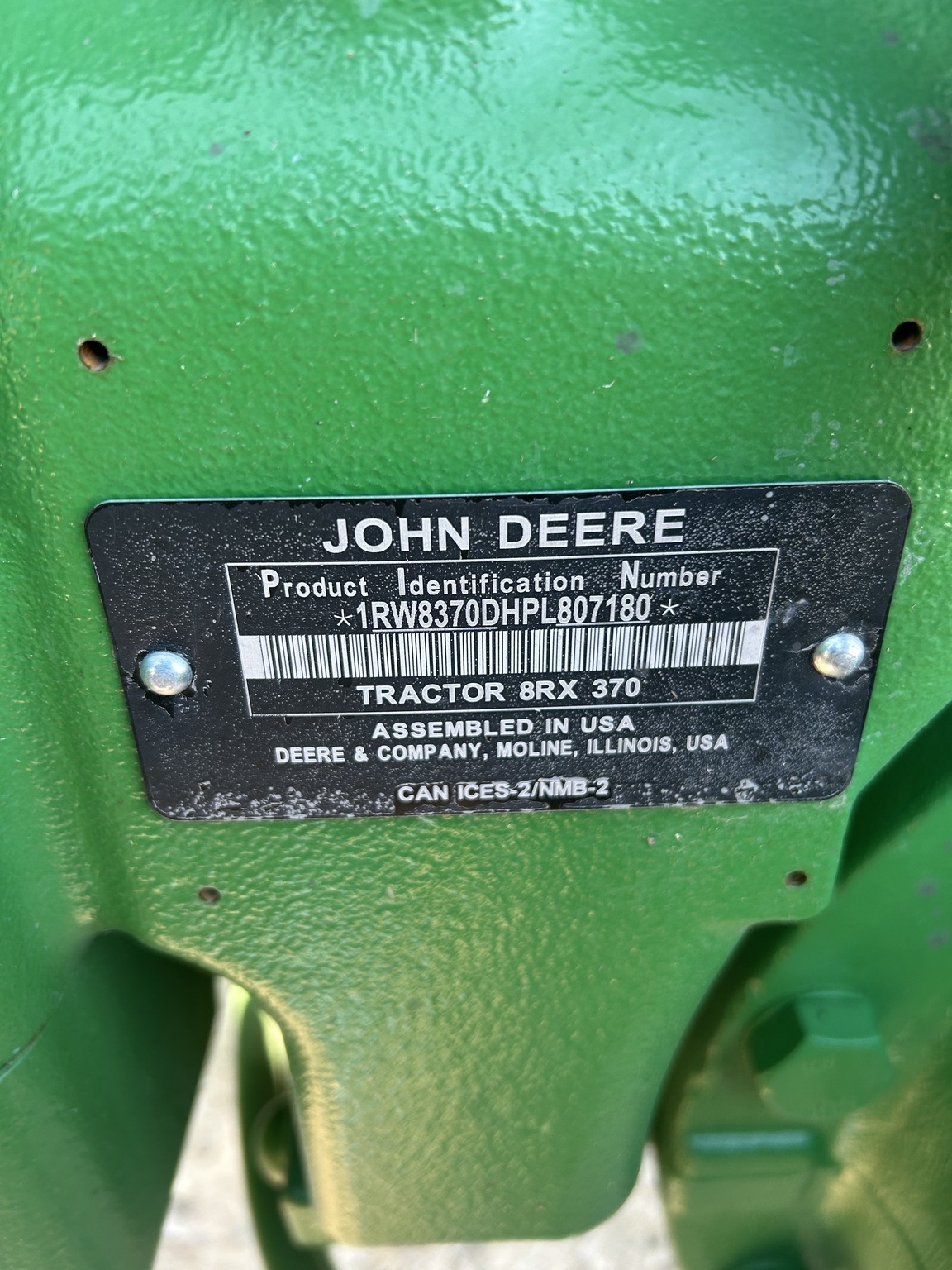 2023 John Deere 8RX 370 Tractor