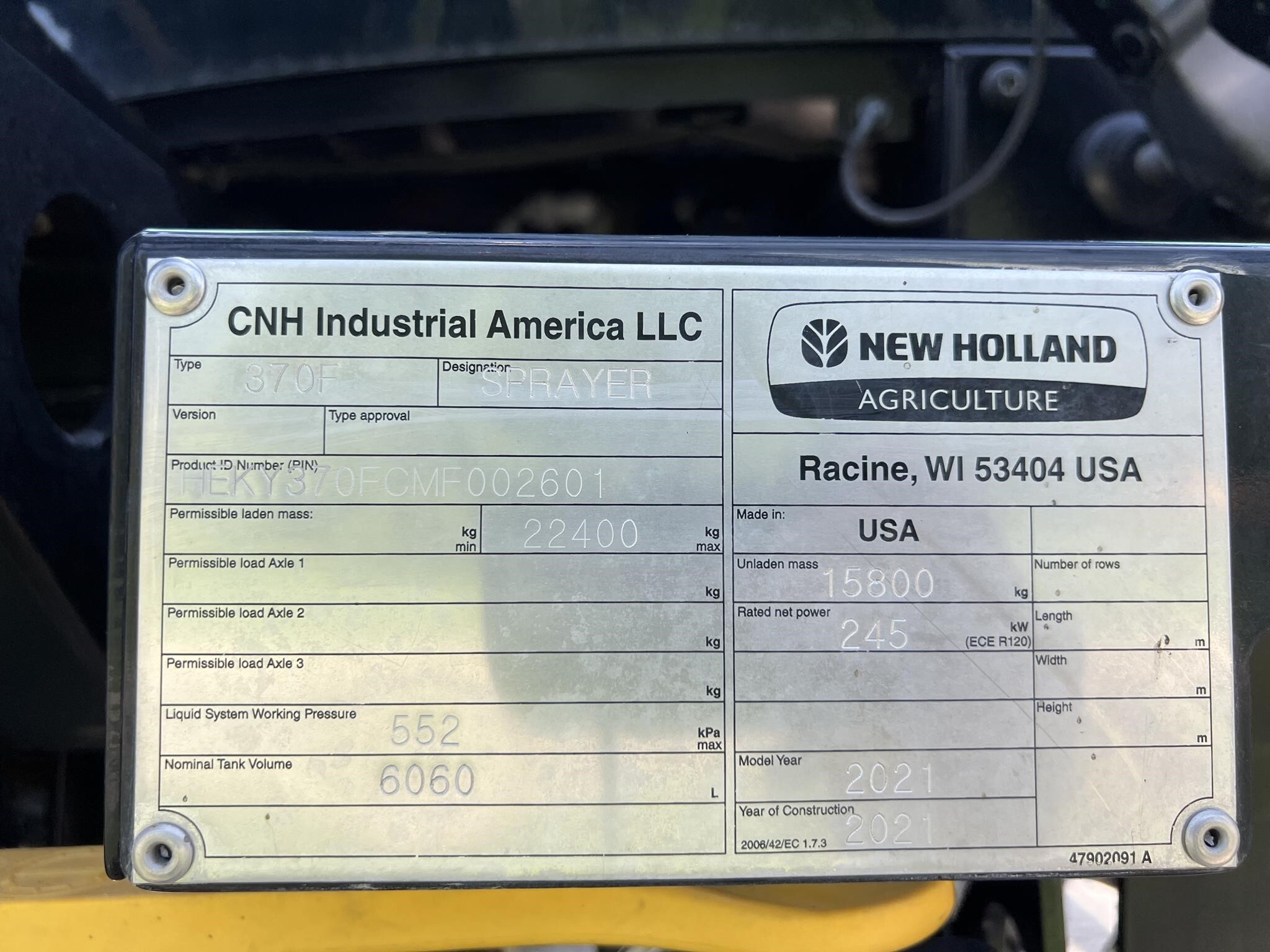 2021 New Holland SP370F Self-Propelled Sprayer