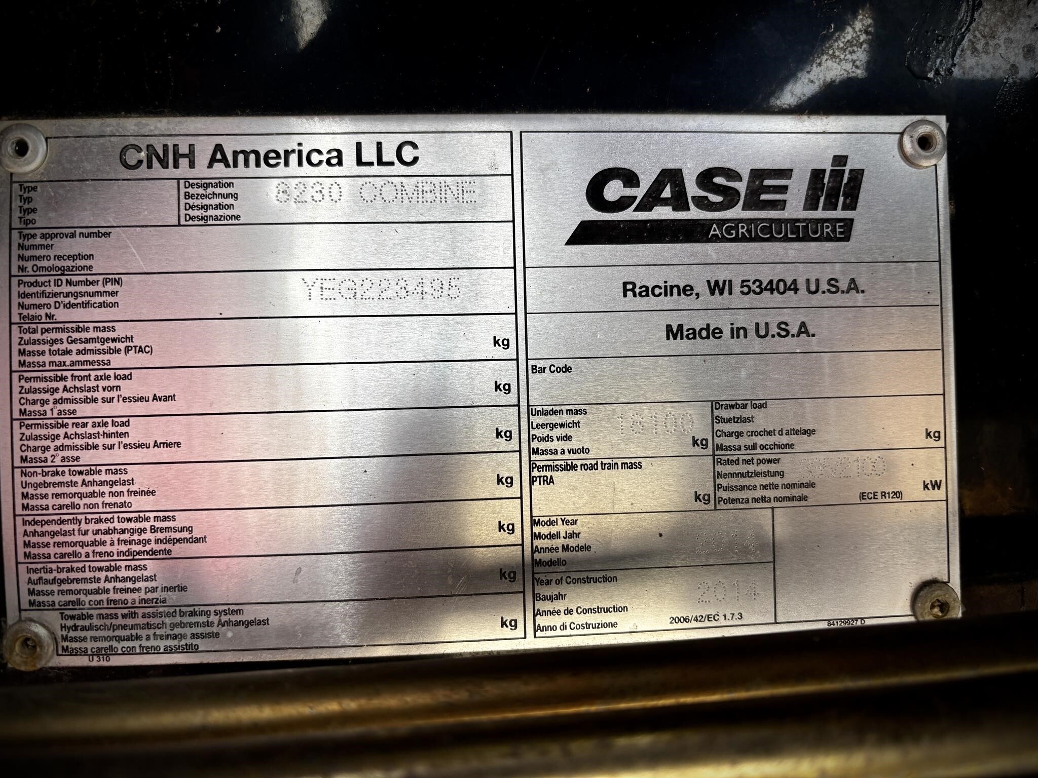 2014 Case IH 8230 Combine