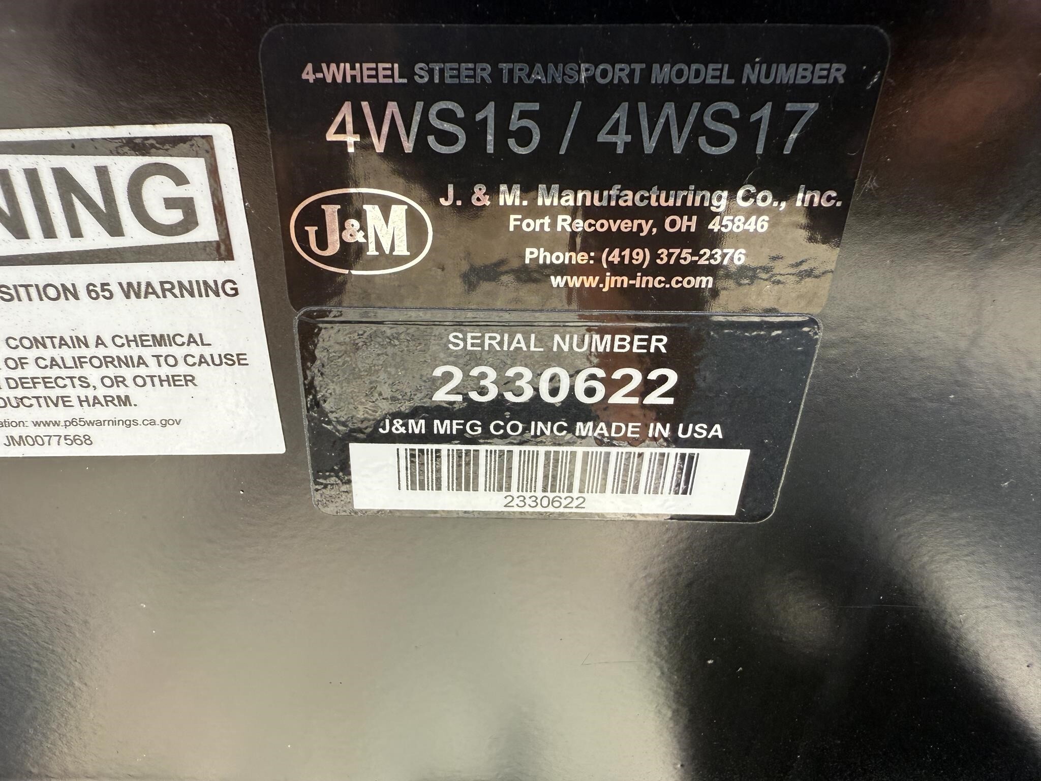  J&M 4WS15-32 Header Trailer