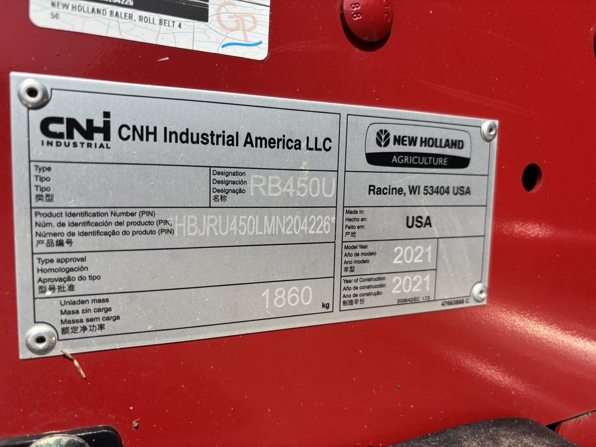2021 New Holland Roll-Belt 450 Utility Round Baler