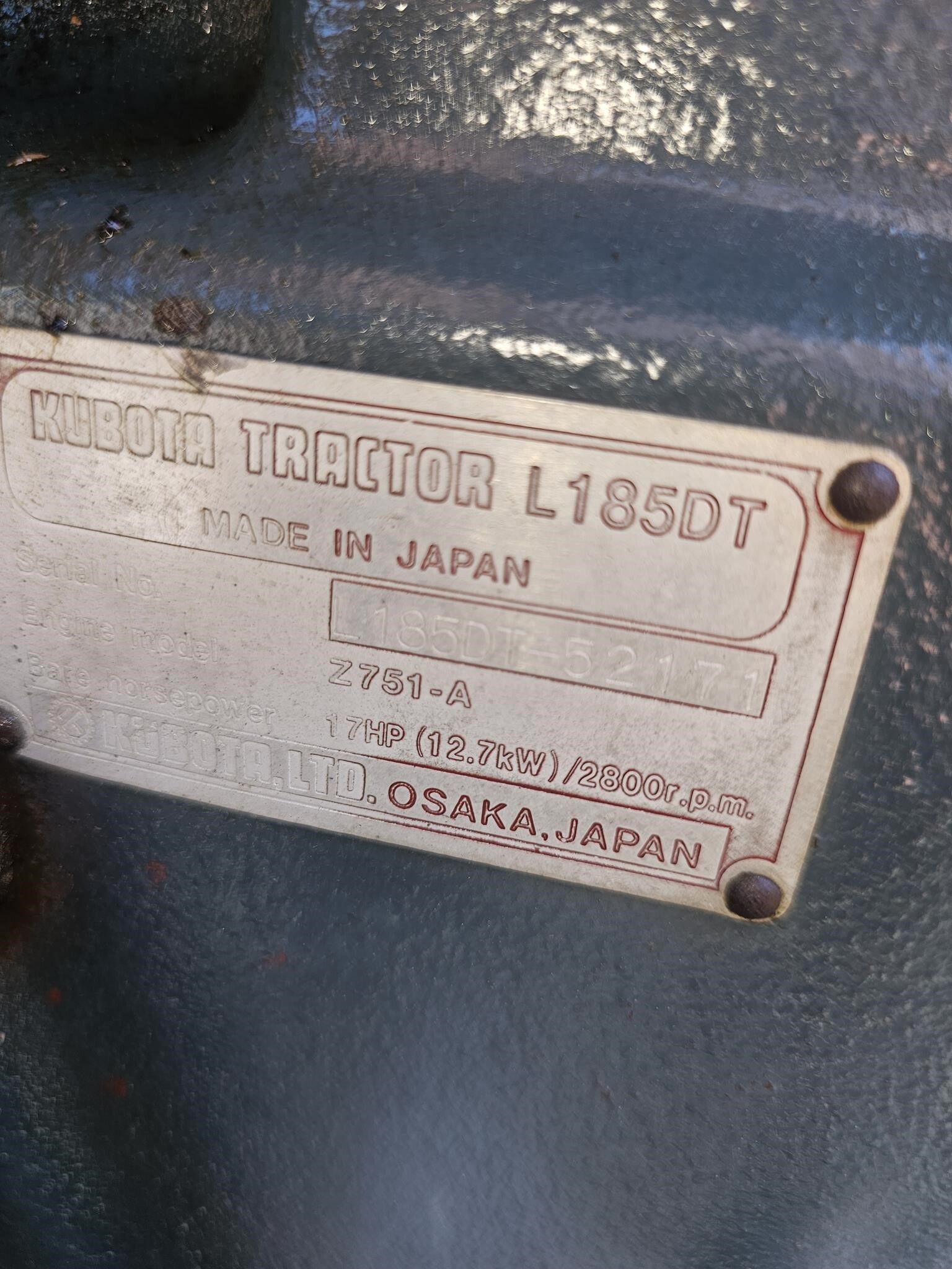  Kubota L185DT Tractor
