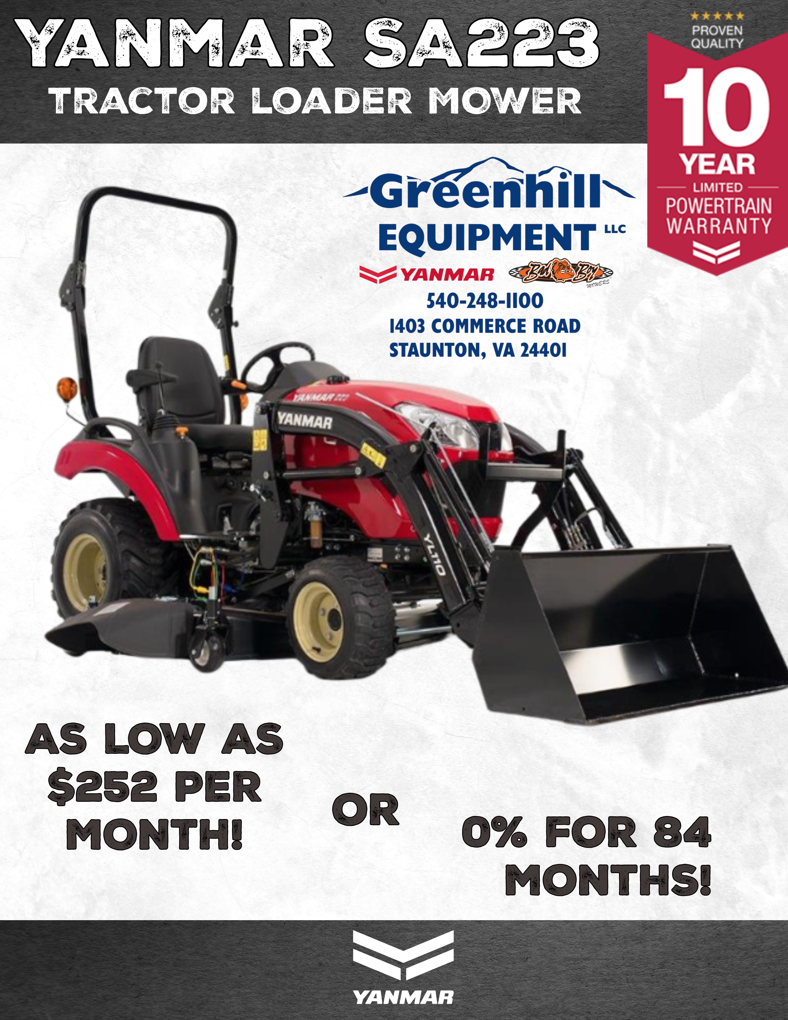 2025 Yanmar SA223 LOADER, TRACTOR Tractor $252 Machinery Pete