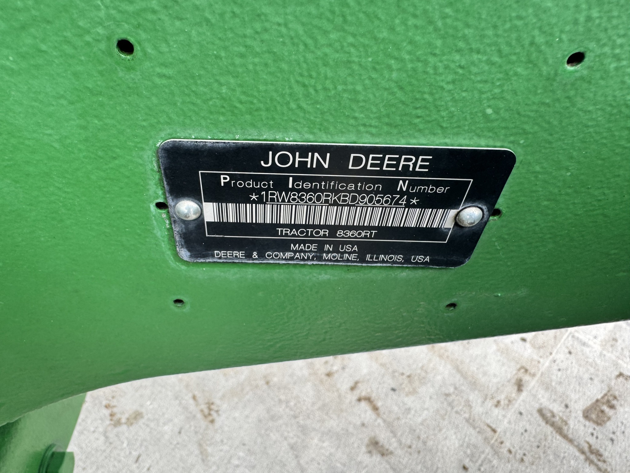 2011 John Deere 8360RT Tractor