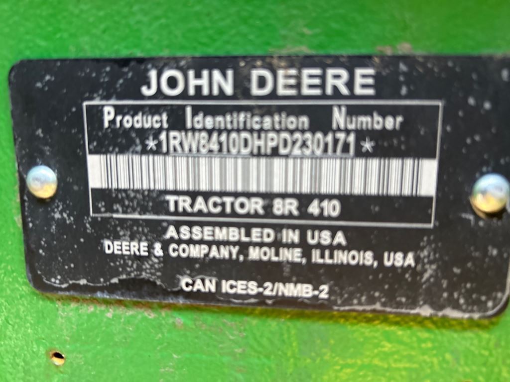 2023 John Deere 8R 410 Tractor