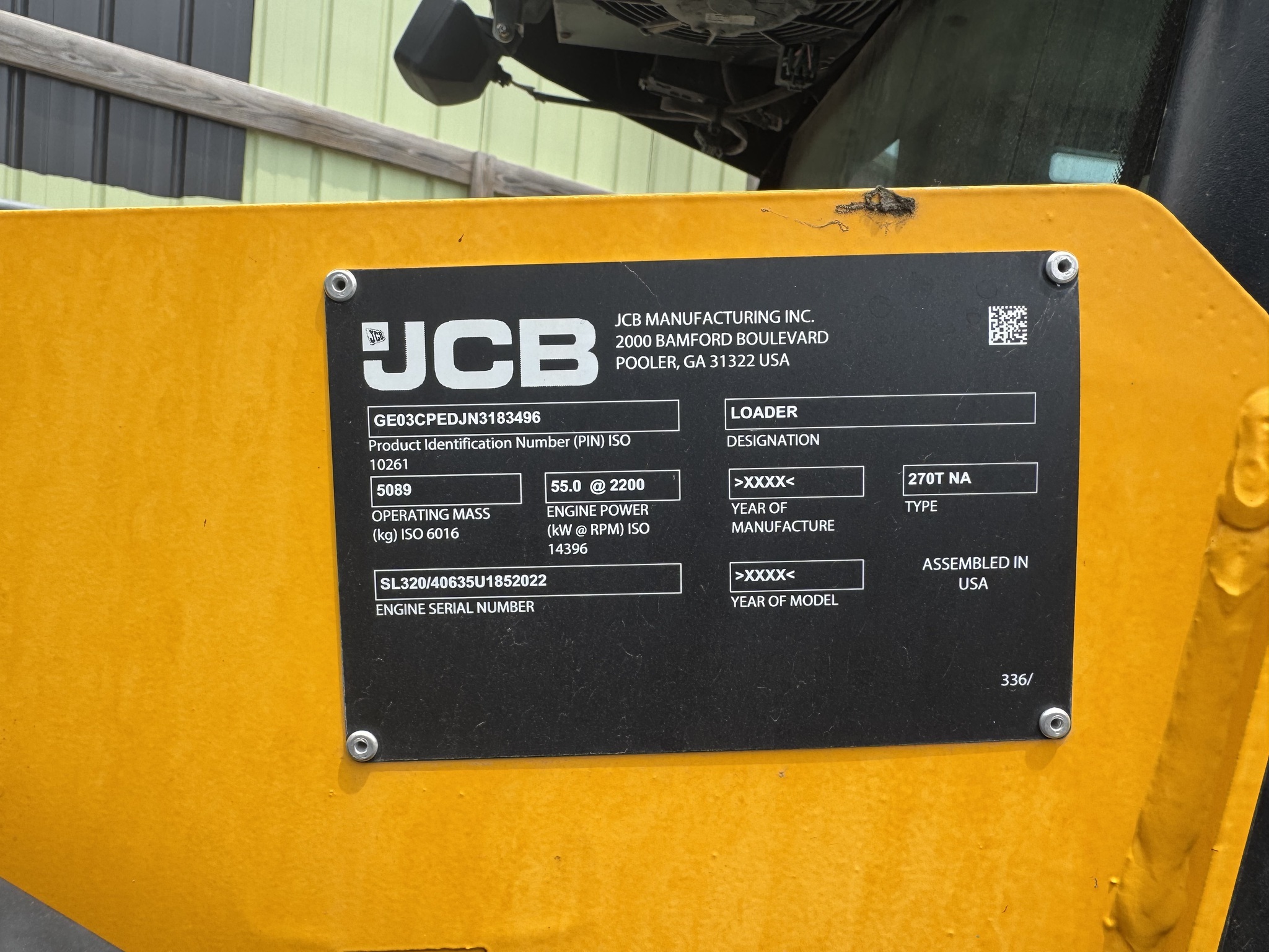 2022 JCB 270T Loader and Skid Steer Attachment