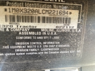2012 John Deere X320 Lawn Mower