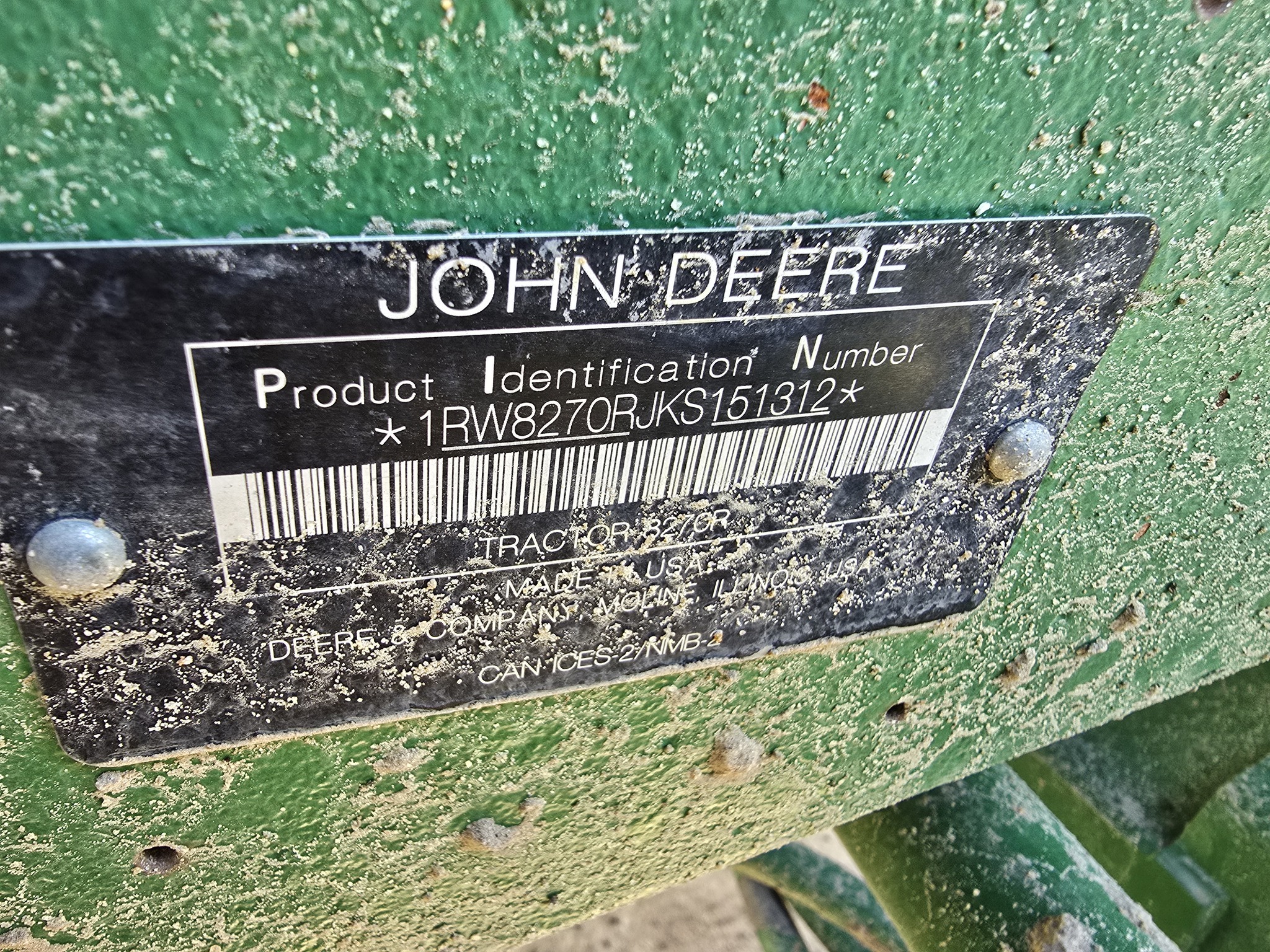 2020 John Deere 8270R Tractor