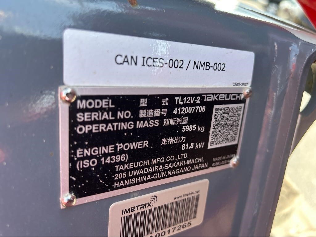 2024 Takeuchi TL12V2 Skid Steer