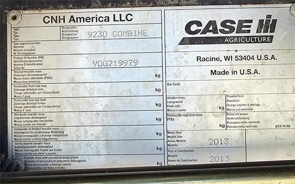 2013 Case IH 9230 Combine