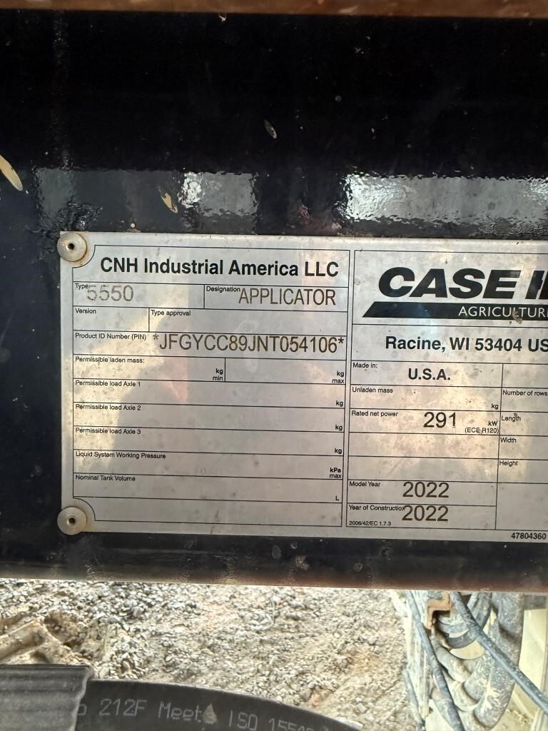 2022 Case IH TRIDENT 5550 Self-Propelled Sprayer