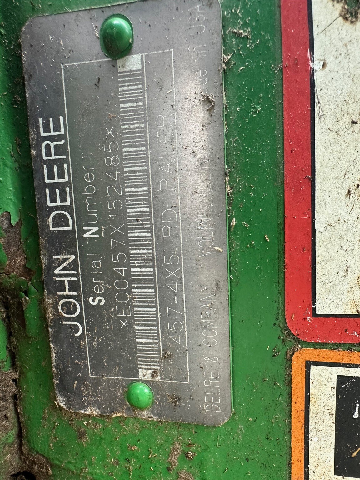 2001 John Deere 457 Round Baler