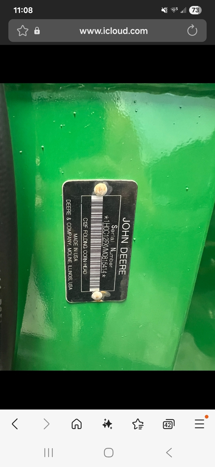 2021 John Deere C12F Corn Head