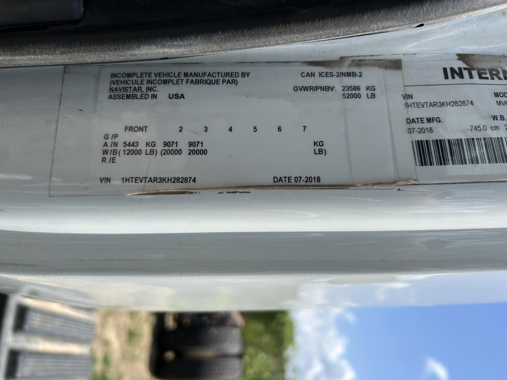 2019 International MV Box Trucks/Trailer
