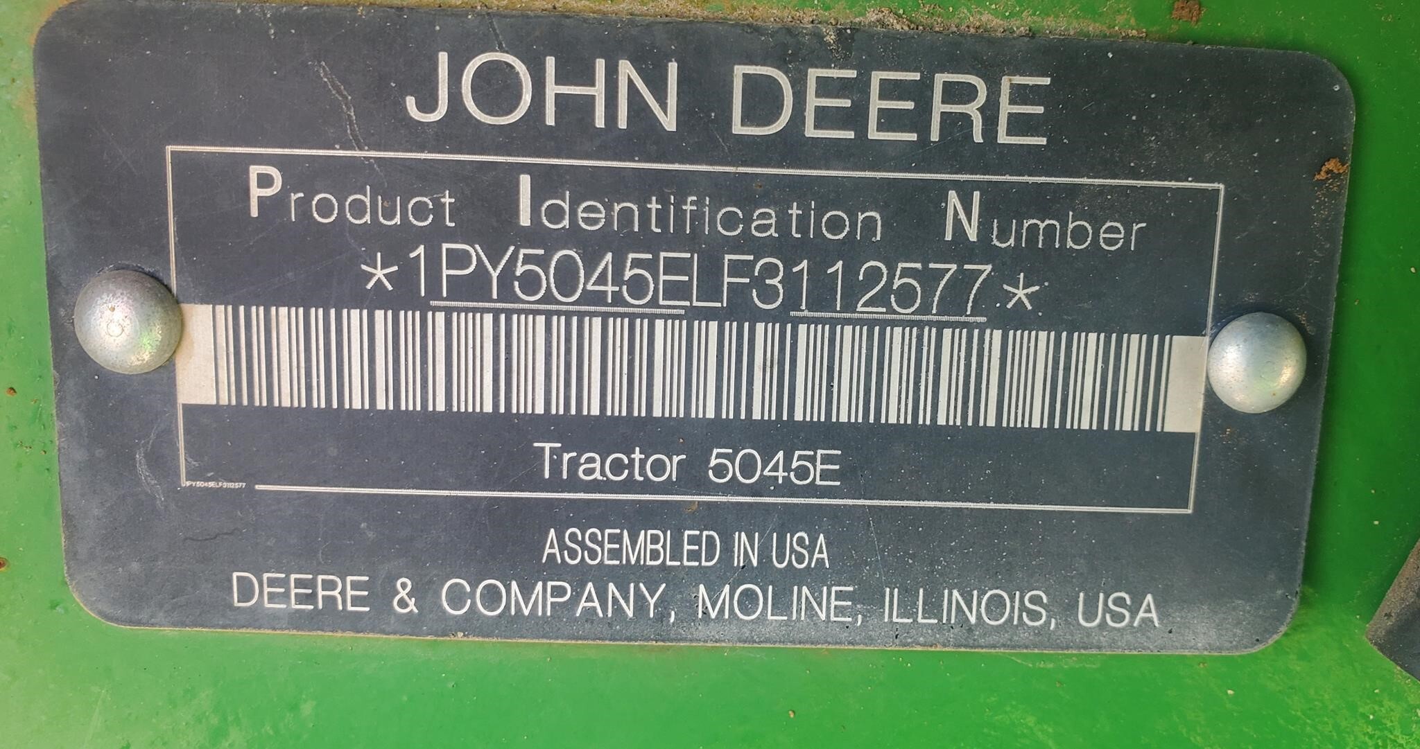 2015 John Deere 5045E Tractor