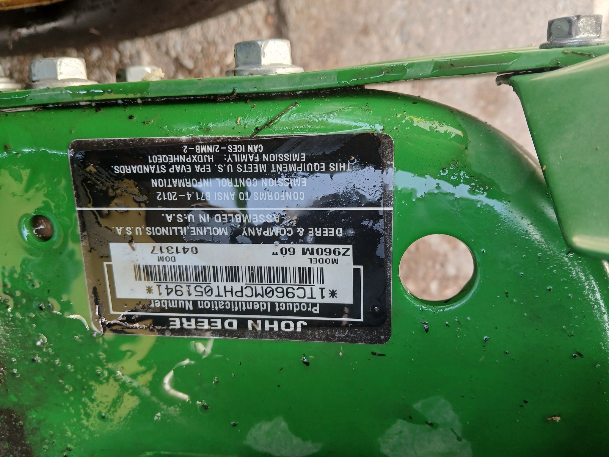 2017 John Deere Z960M Lawn Mower