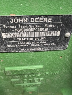 2024 John Deere 8R 280 Tractor