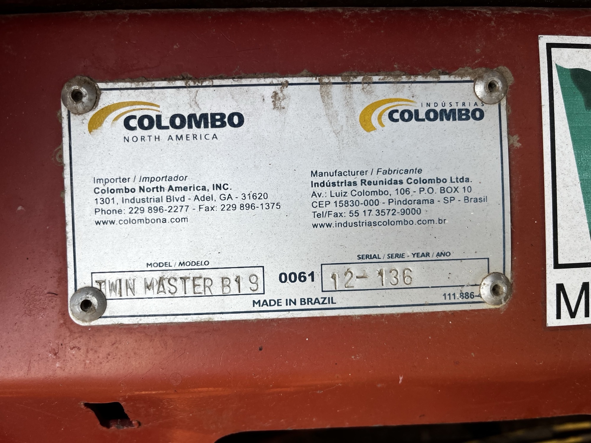 2012 Colombo Twin Master 6 Combine