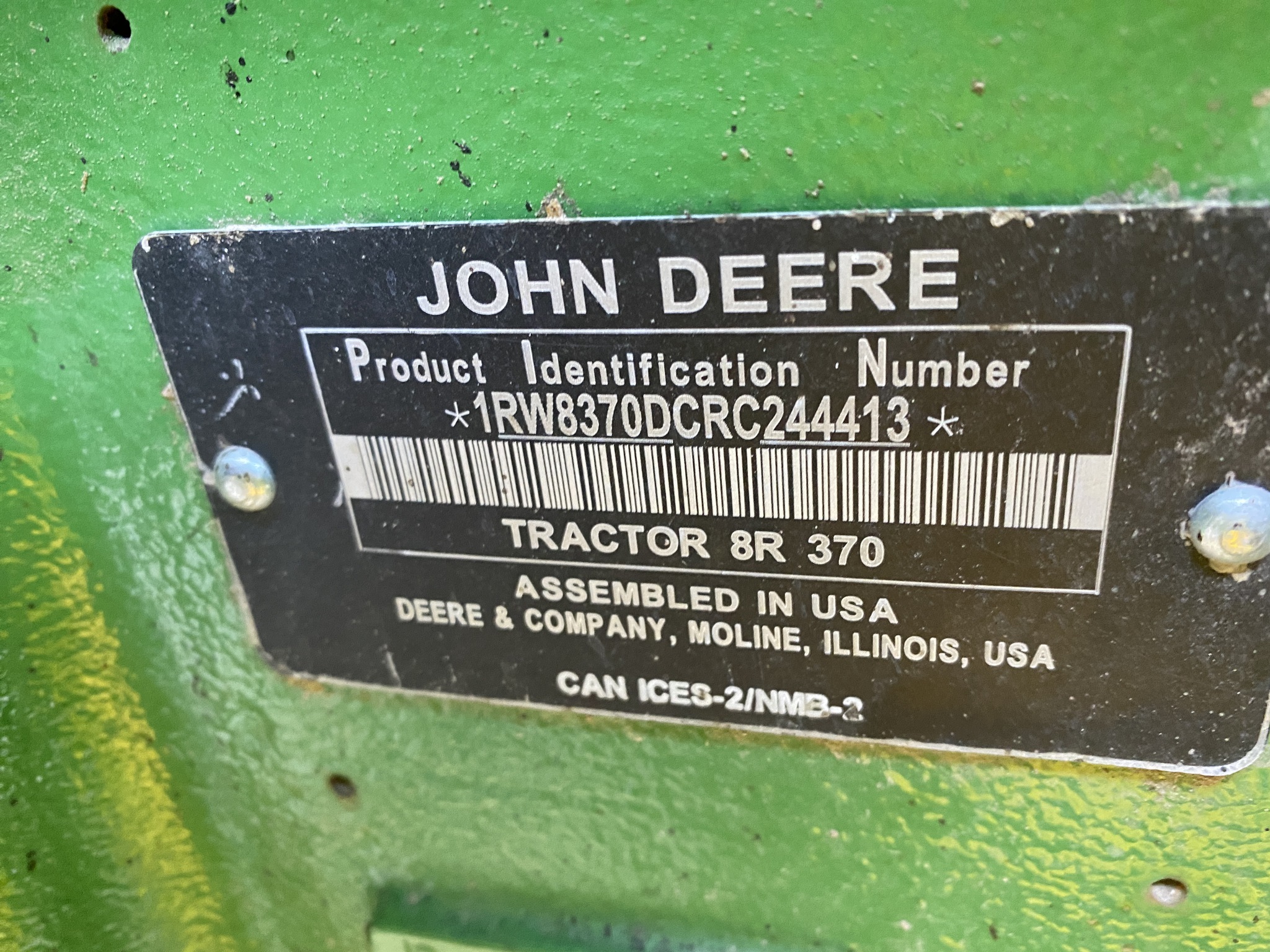 2024 John Deere 8R 370 Tractor