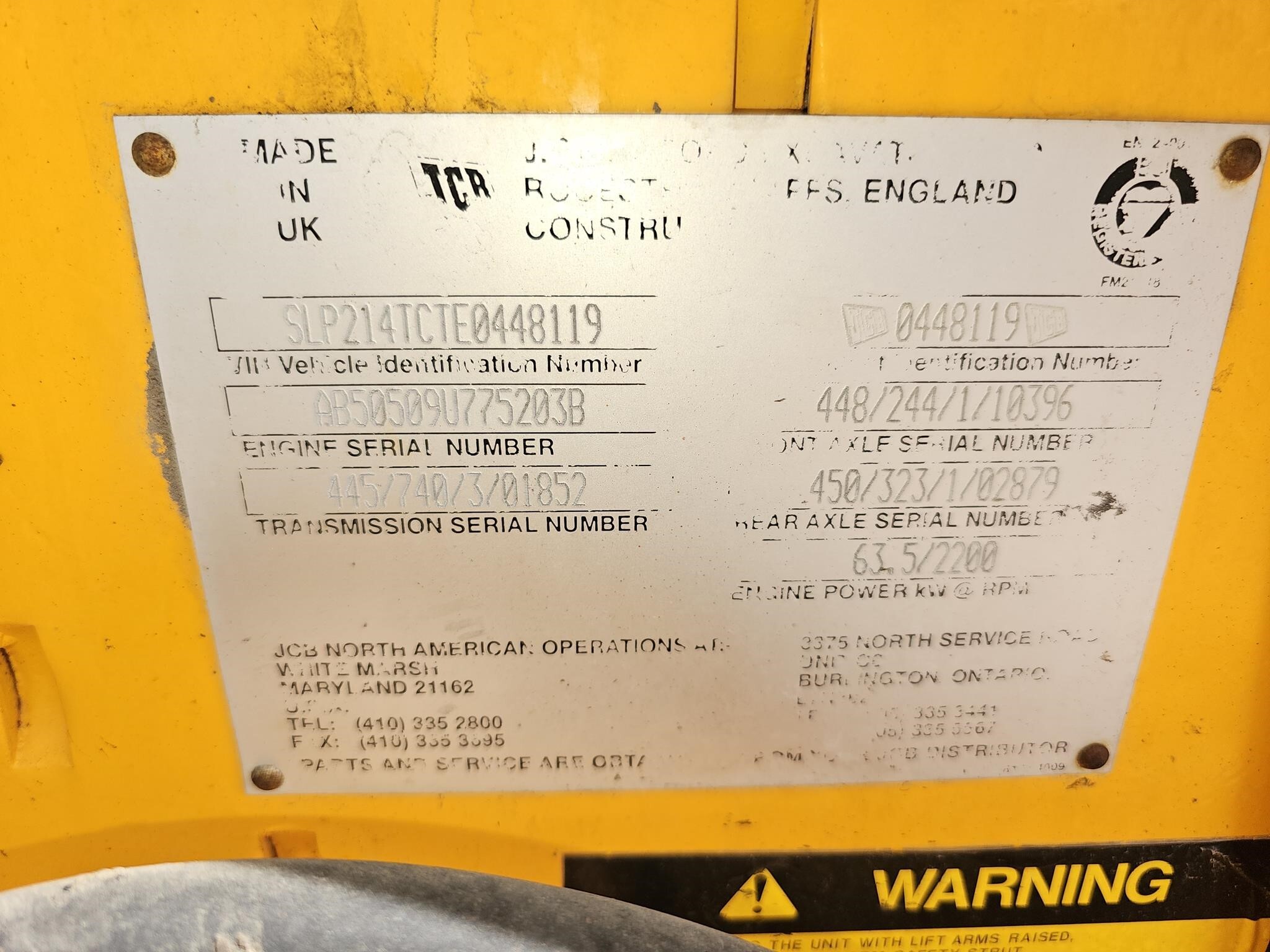 1996 JCB 214 Backhoe