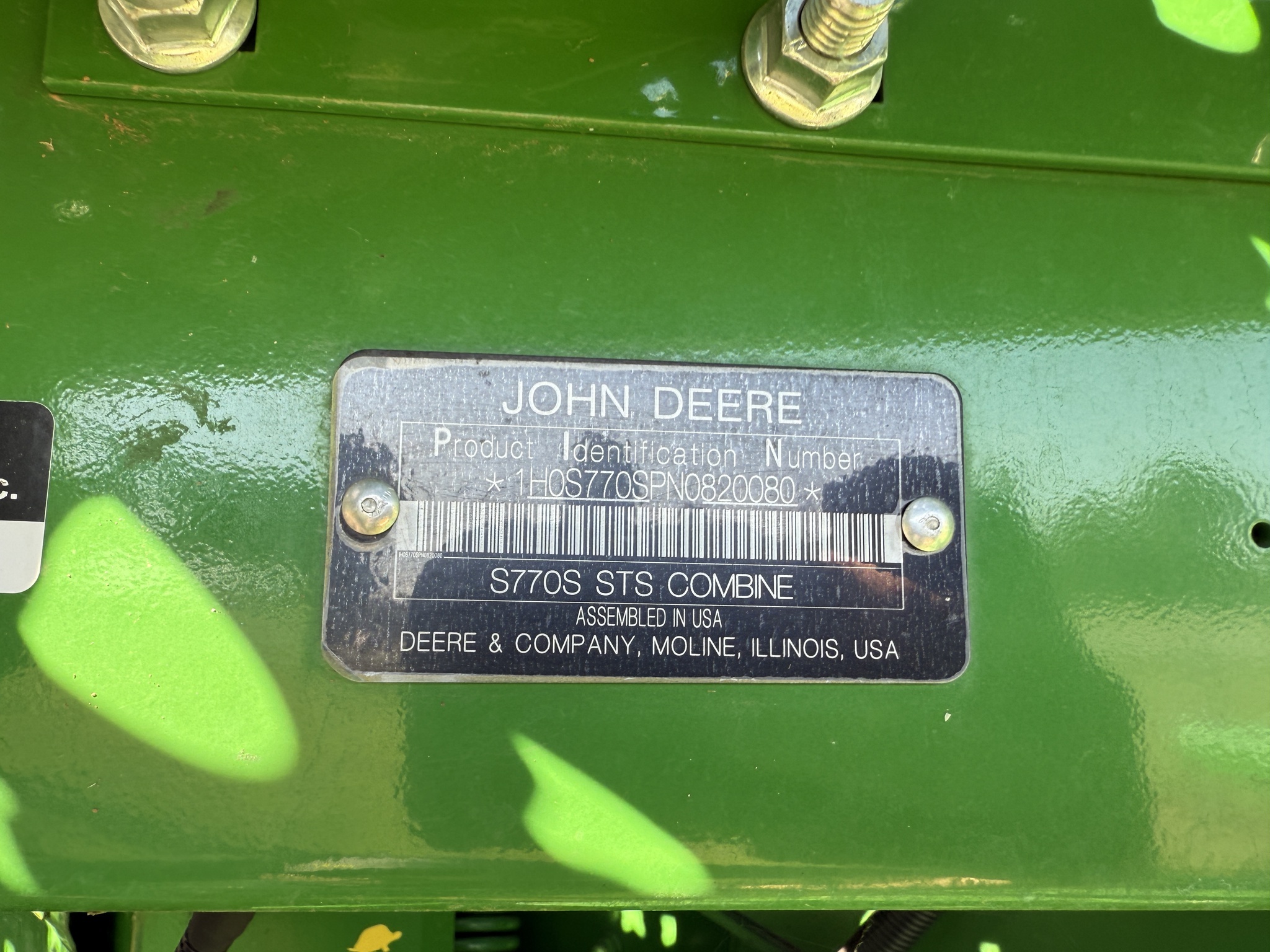 2022 John Deere S770 Combine