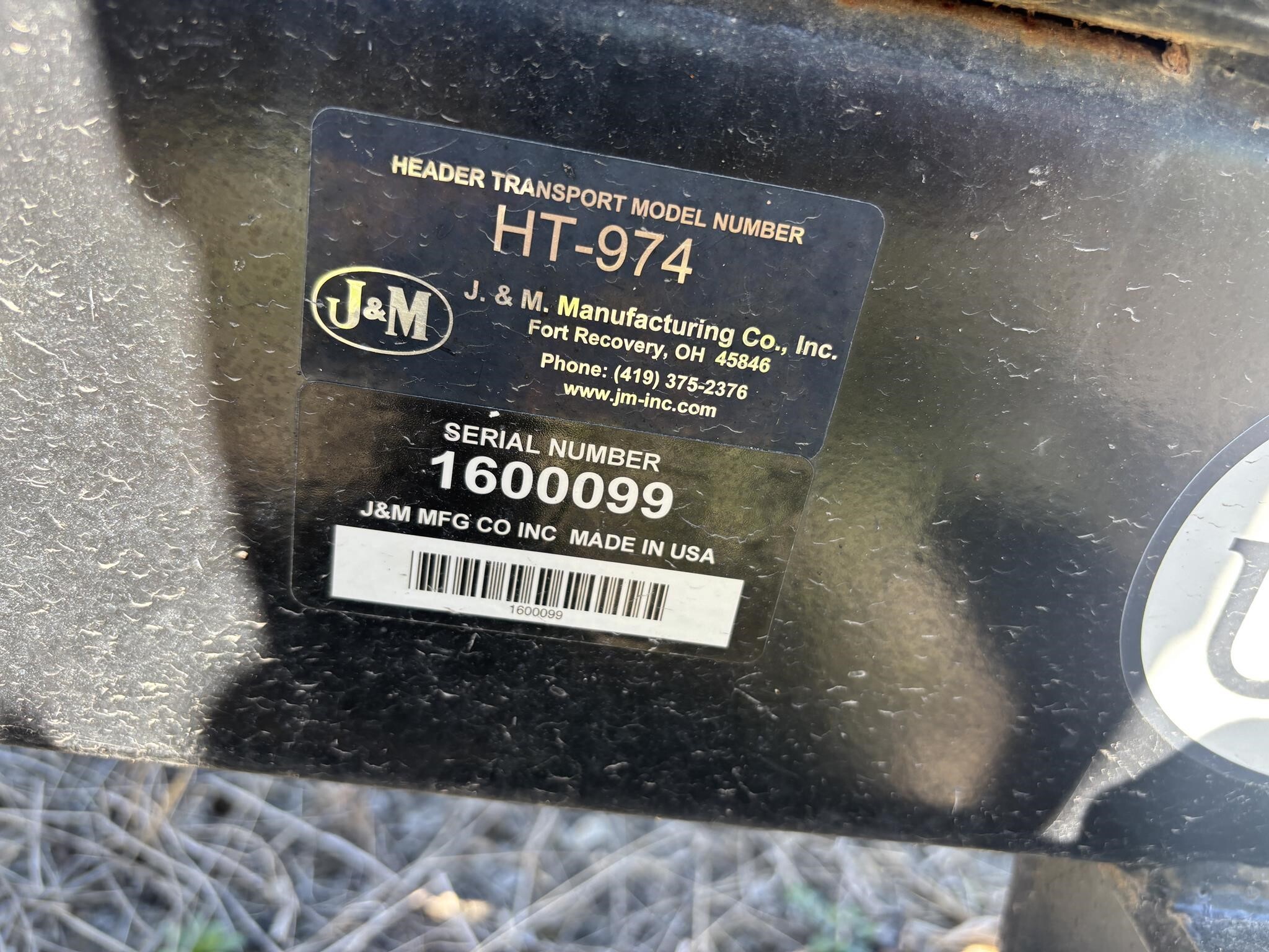 2016 J&M HT974 Header Trailer