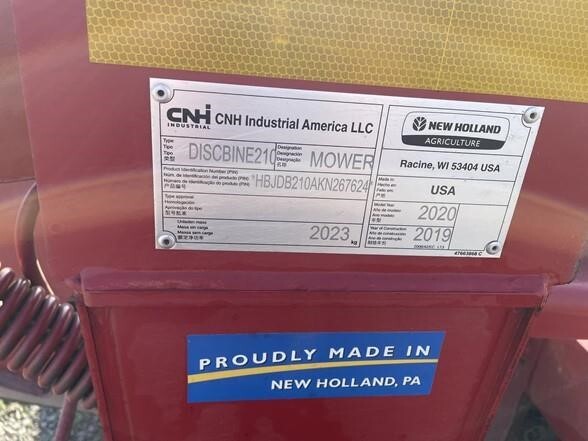 2020 New Holland Discbine 210 Mower Conditioner