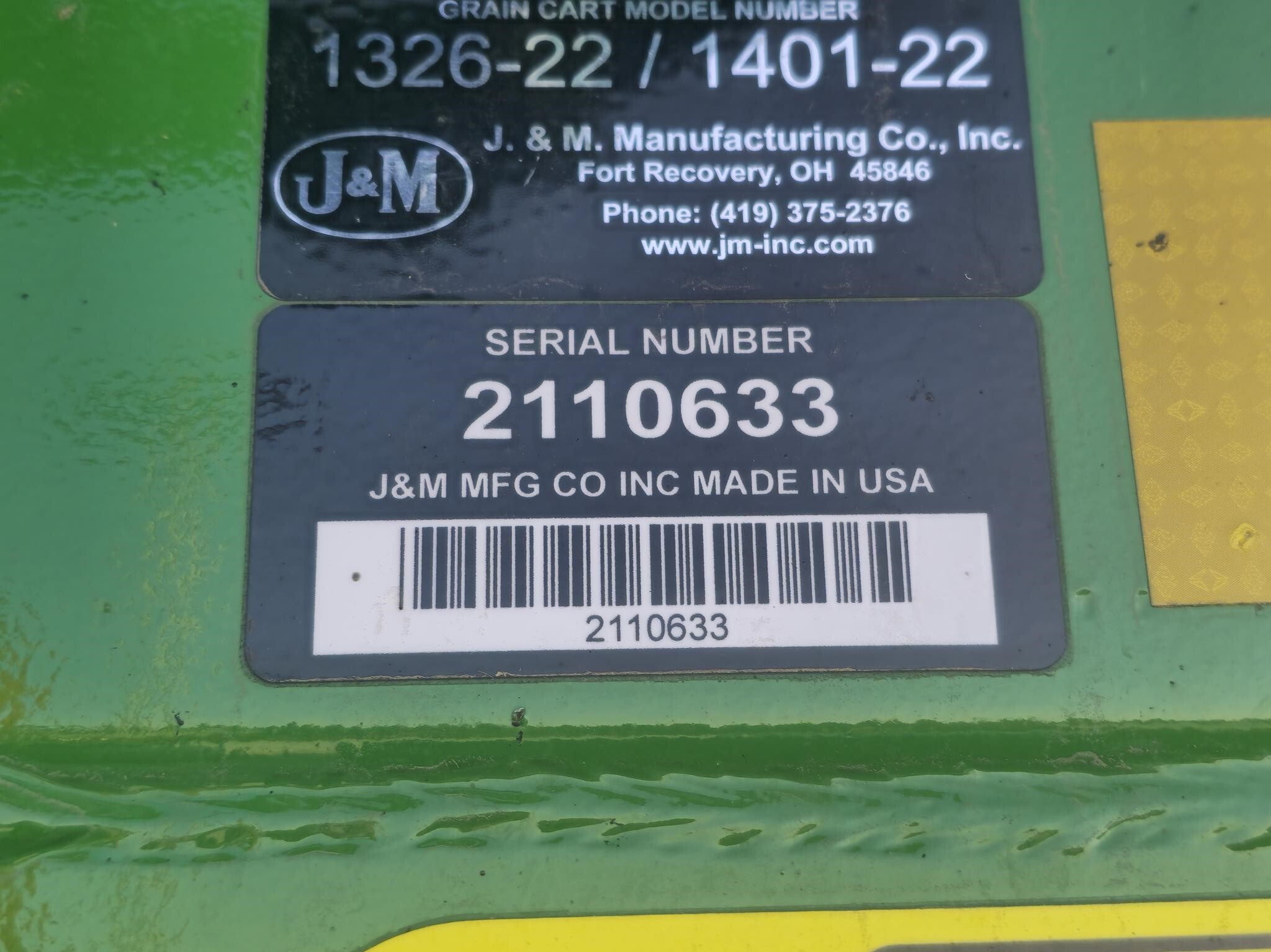 2021 J&M 1326-22D Grain Cart
