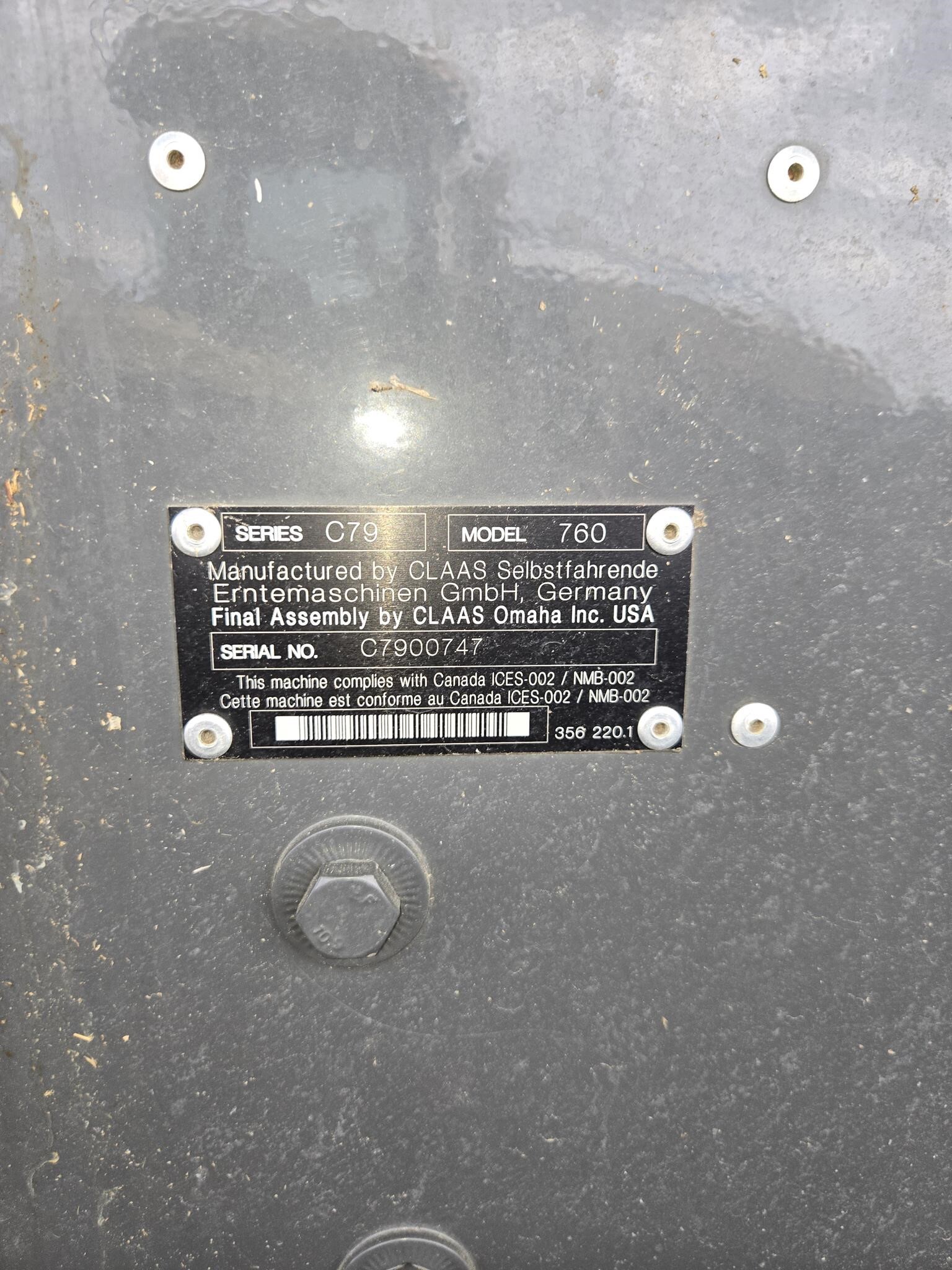 2018 Claas Lexion 760 Combine