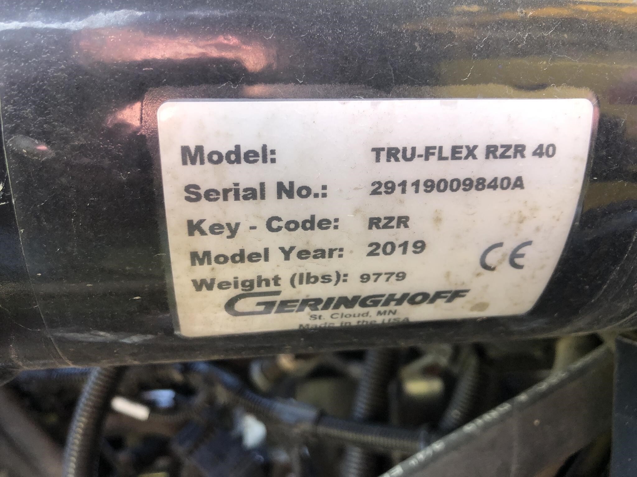 2019 Geringhoff TRUFLEX RAZOR 40 Platform
