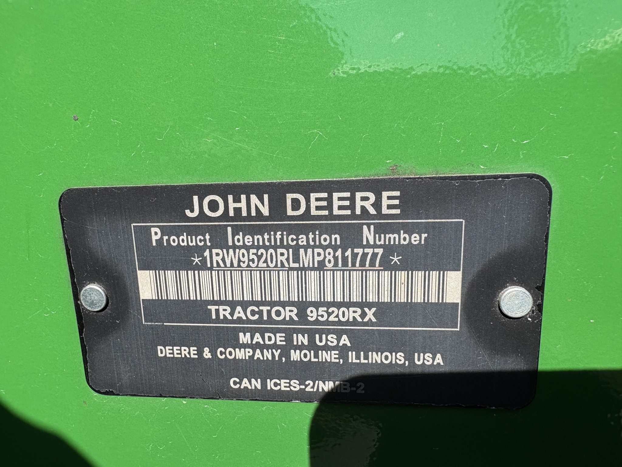 2021 John Deere 9520RX Tractor
