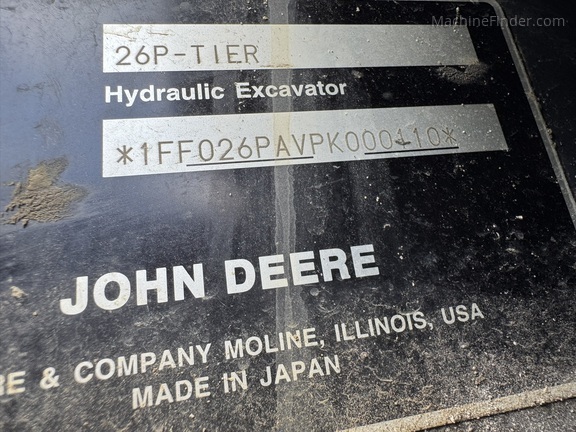 2023 John Deere 26 P Mini Excavator