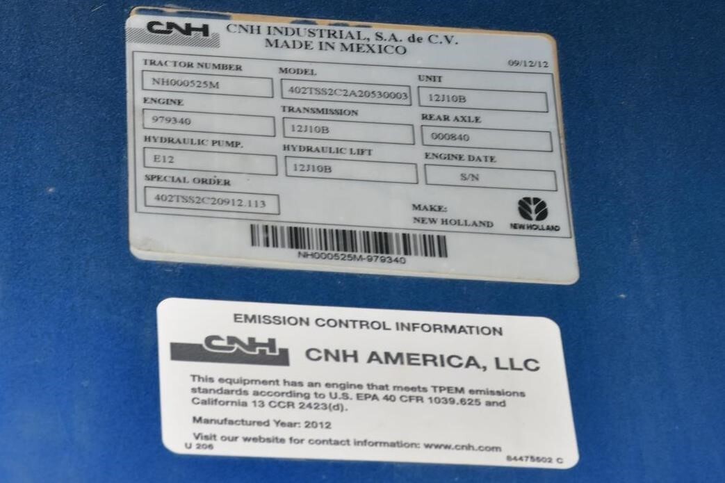2012 New Holland TS6.120 Tractor