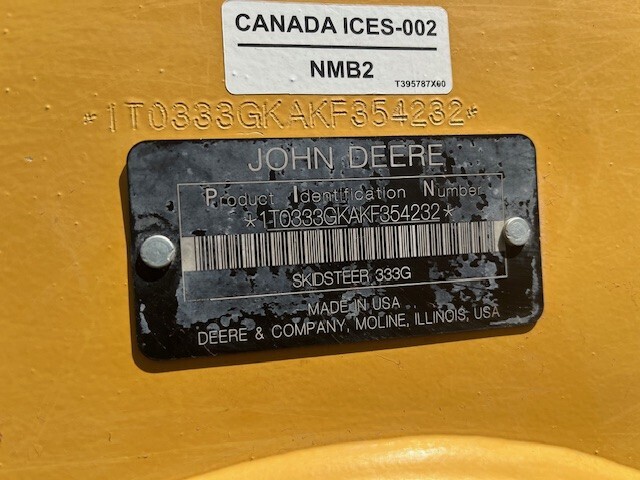 2019 Deere 333G Skid Steer