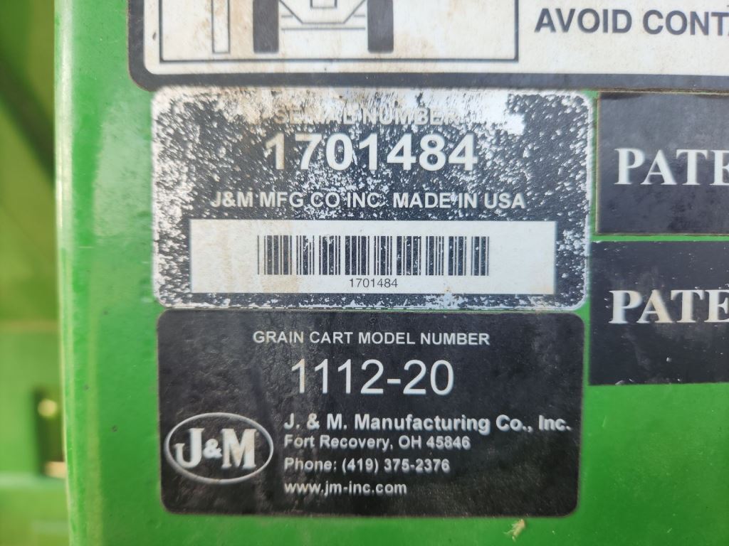 2017 J&M 1112-20 Grain Cart