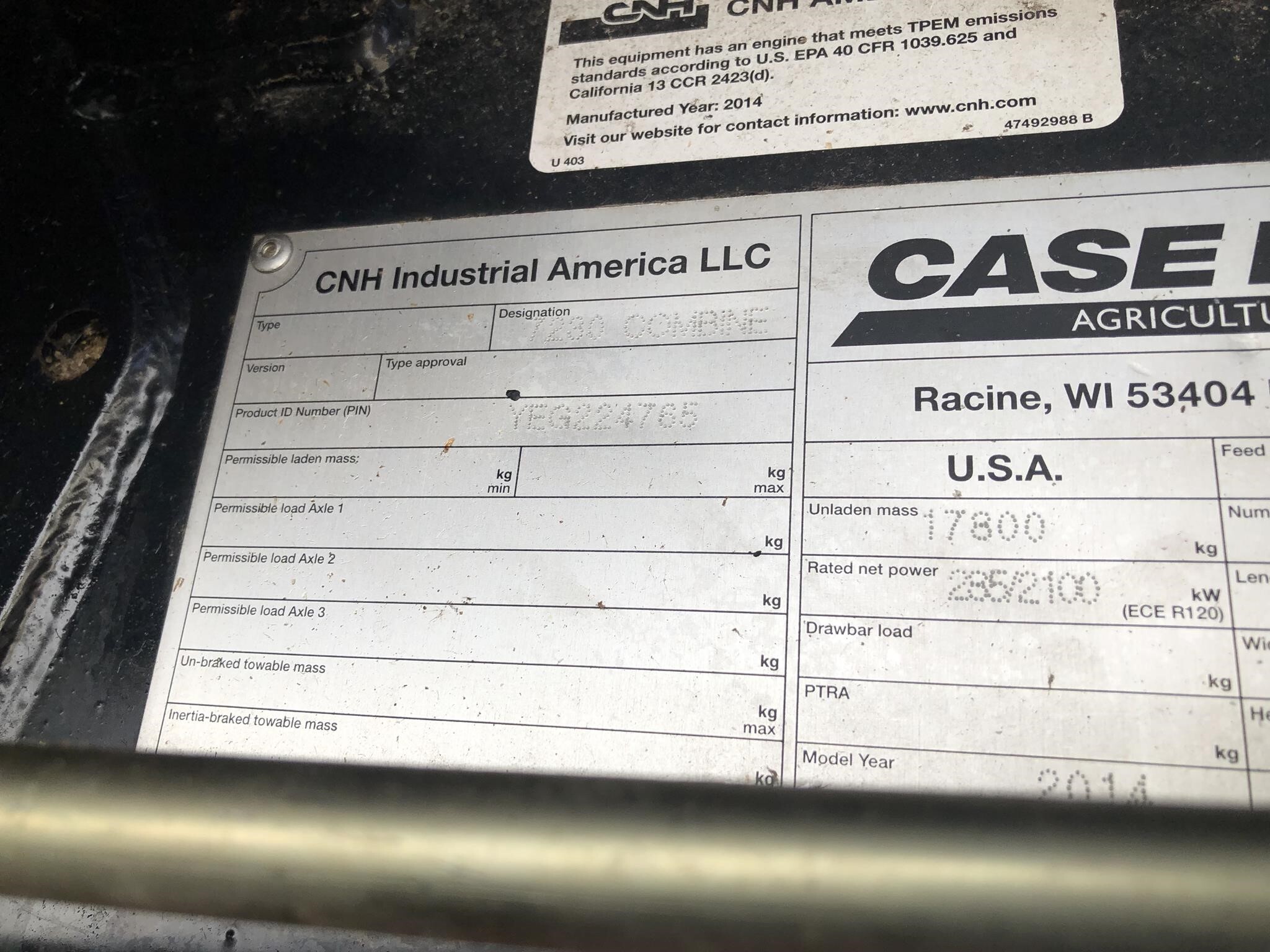 2014 Case IH 7230 Combine