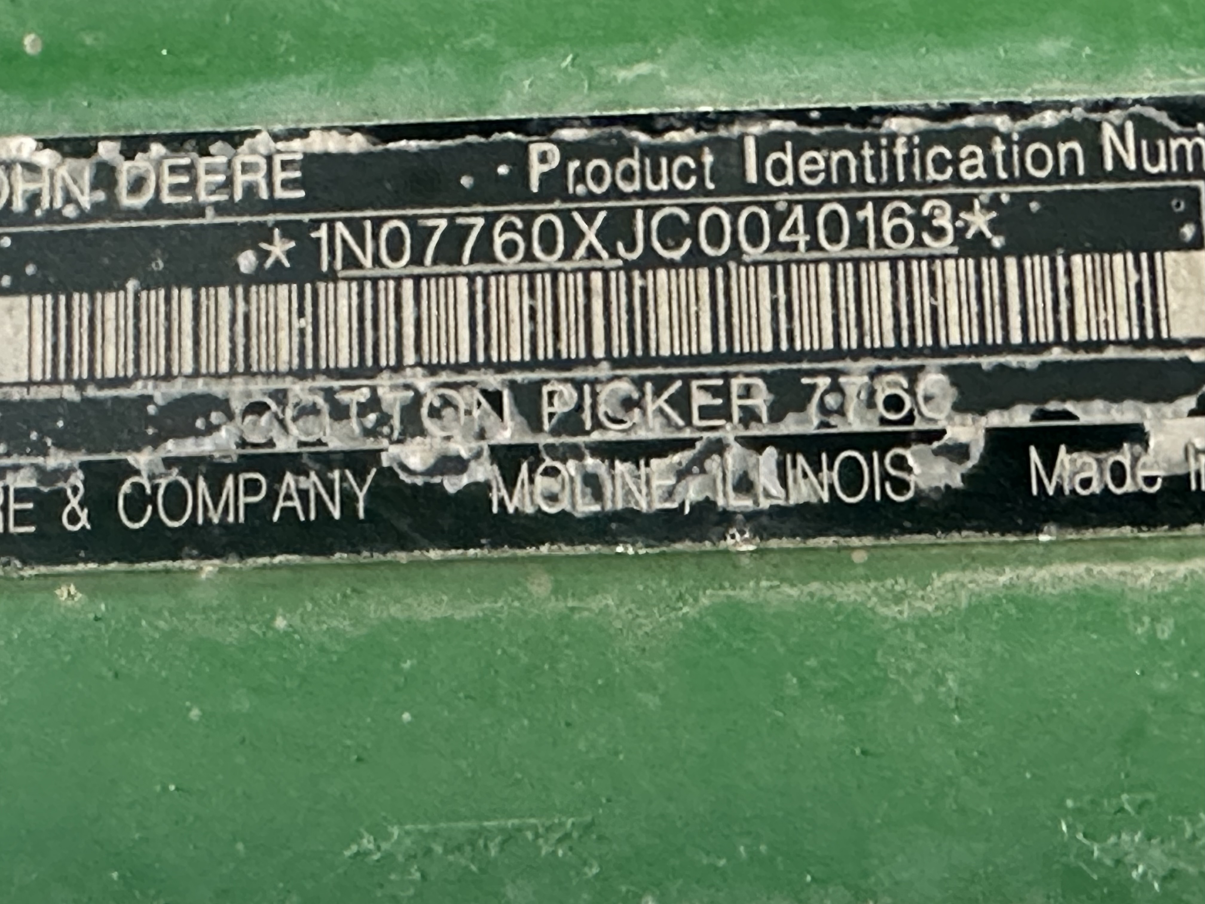 2012 John Deere 7760 Cotton Equipment