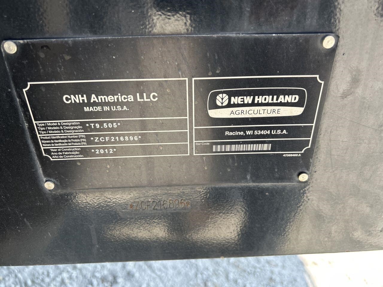 2012 New Holland T9.505 Tractor