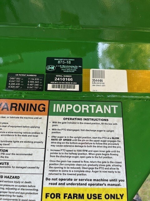 2024 J&M 875 Grain Cart
