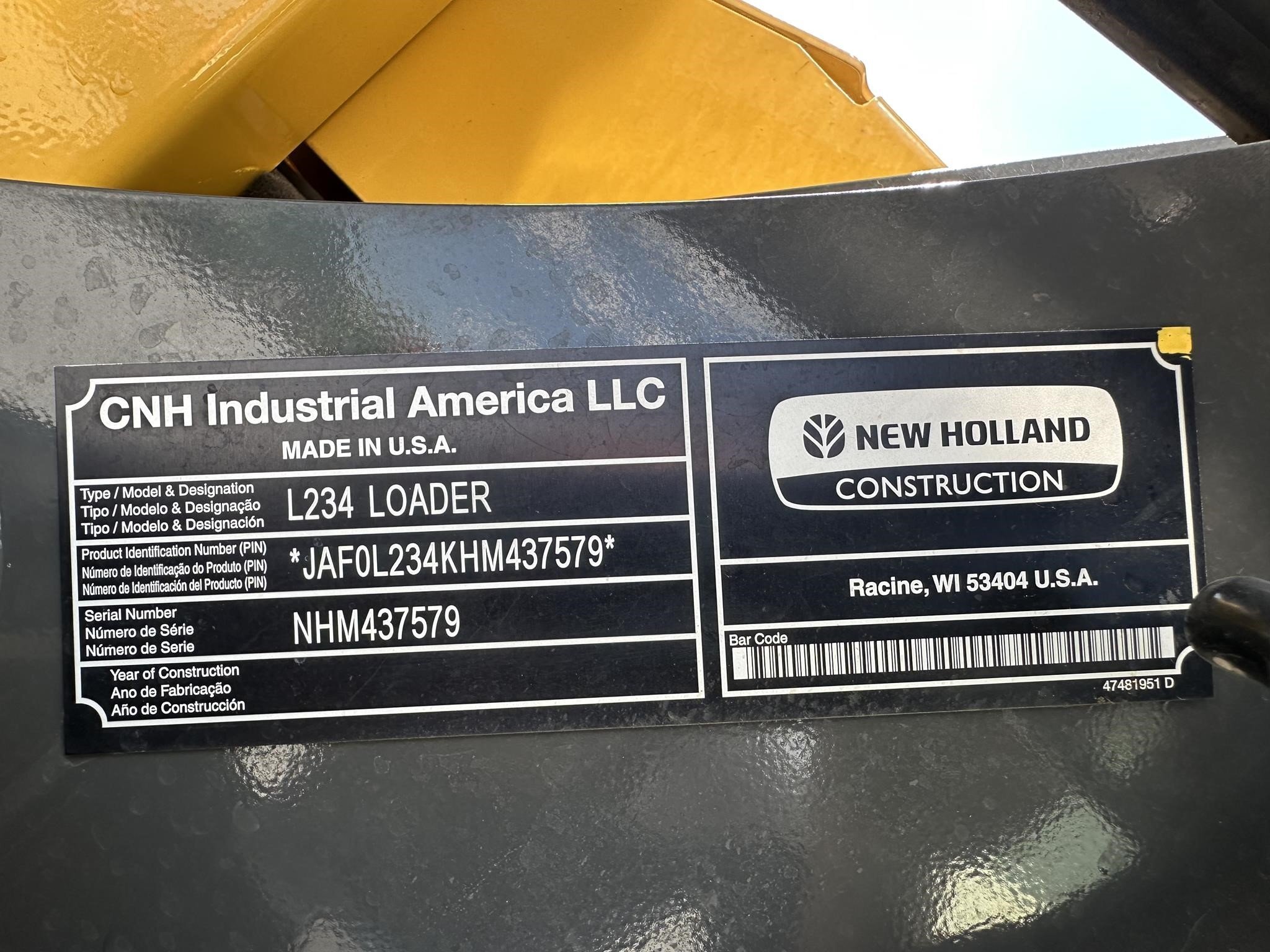 2017 New Holland L234 Skid Steer